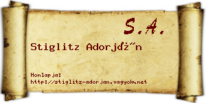 Stiglitz Adorján névjegykártya